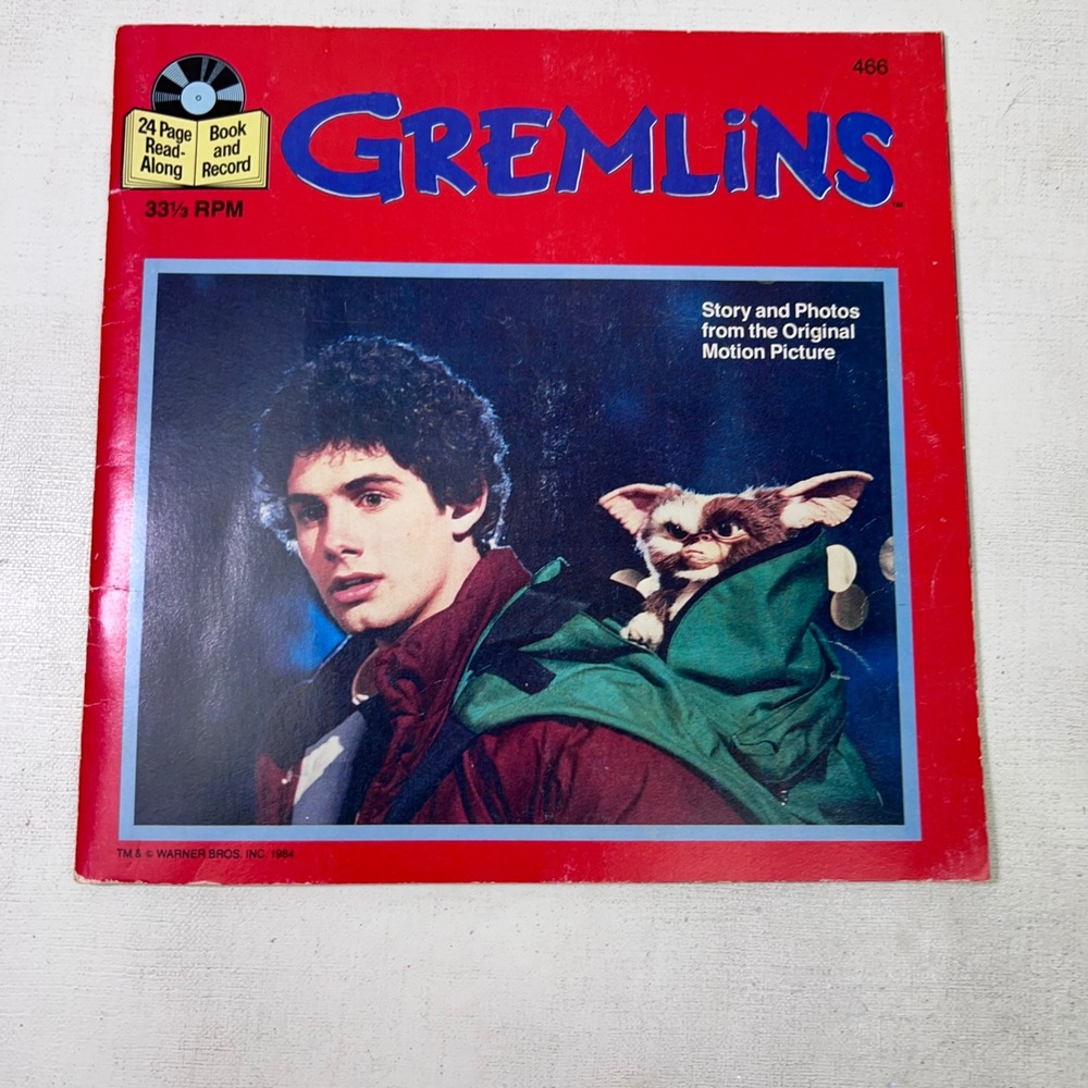 Vtg 1984 Gremlins Read-Along Adventure Book and Record 466 Buena Vista 7 inch